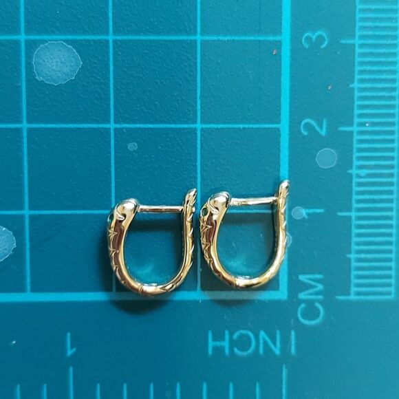 925 Sterling Silver Snake Huggie Earrings - Picture 4 of 7